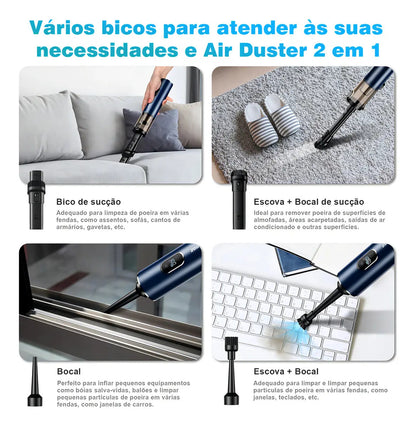 Aspirador Portátil Sem Fio 2 em 1 - TurboVac®