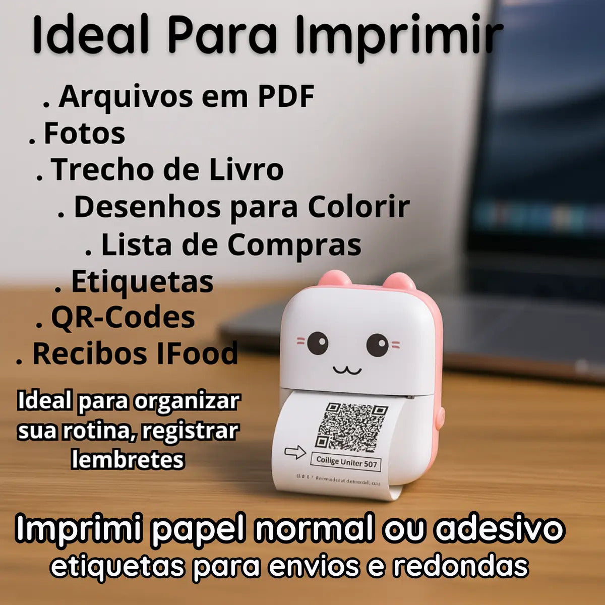 Mini Impressora Portátil Bluetooth - PrintPocket®