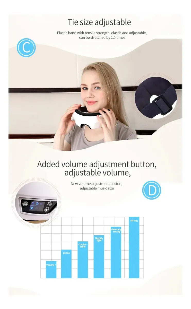 Óculos Massageador Ocular Bluetooth - EyeRelax®