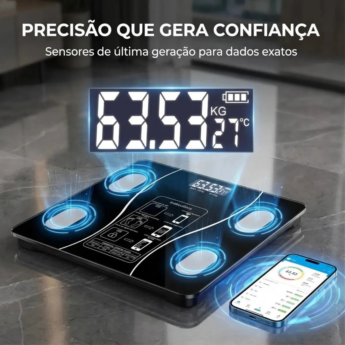 Balança Inteligente Bioimpedância - FitScale®