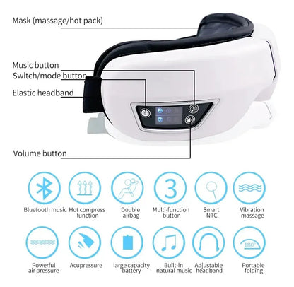 Óculos Massageador Ocular Bluetooth - EyeRelax®